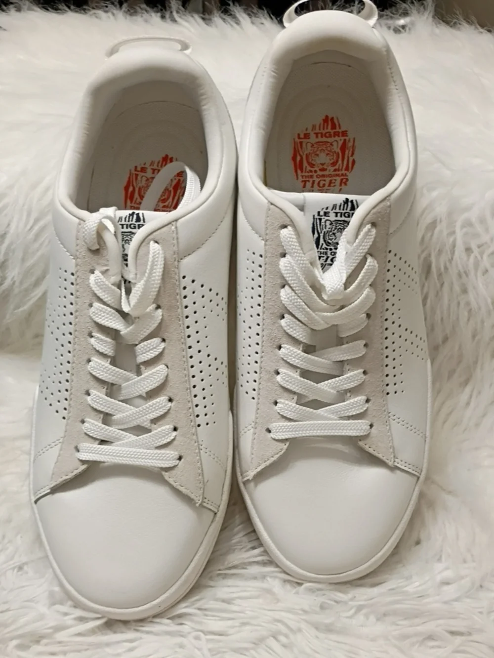 New Le Tigre Tompkins Bright White Casual Low-Top Sneakers Women 10M